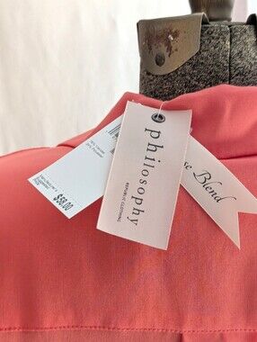Philosophy coral pink 3/4 sleeves blouse